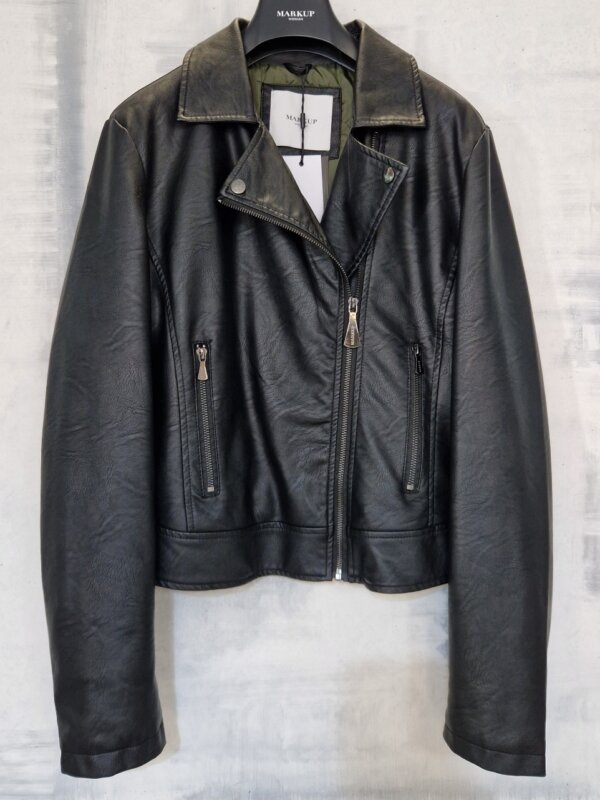 Giubbino donna Chiodo MARKUP in ecopelle nero