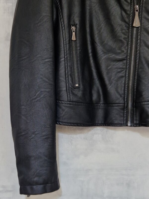 Giubbino donna Chiodo MARKUP in ecopelle nero - immagine 3