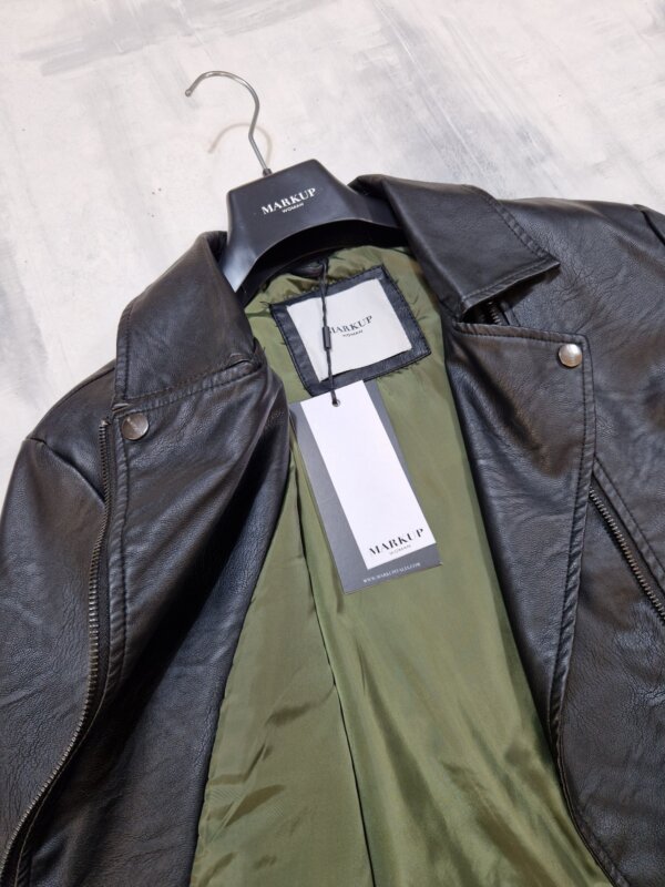 Giubbino donna Chiodo MARKUP in ecopelle nero - immagine 4