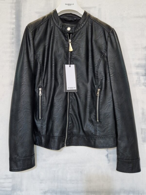 Giubbino donna Biker MARKUP in ecopelle nero