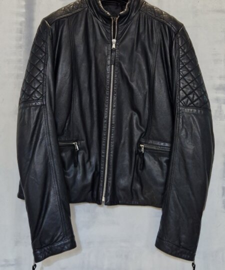 Giubbino donna Biker MARIO BOSCARO Venezia in pelle nero