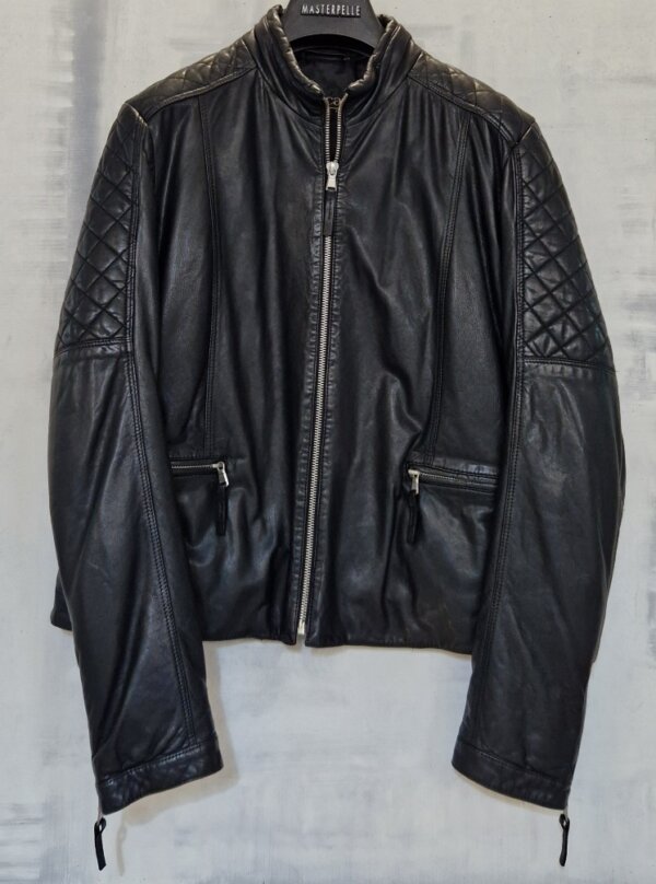 Giubbino donna Biker MARIO BOSCARO Venezia in pelle nero