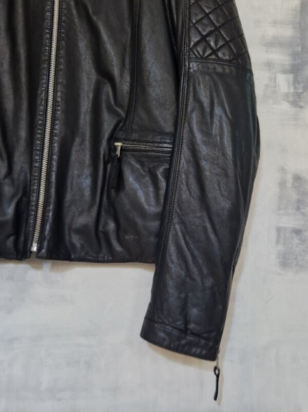 Giubbino donna Biker MARIO BOSCARO Venezia in pelle nero - immagine 3