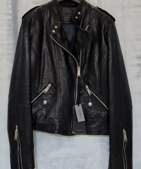 Giubbino donna Biker MASTERPELLE in pelle nero