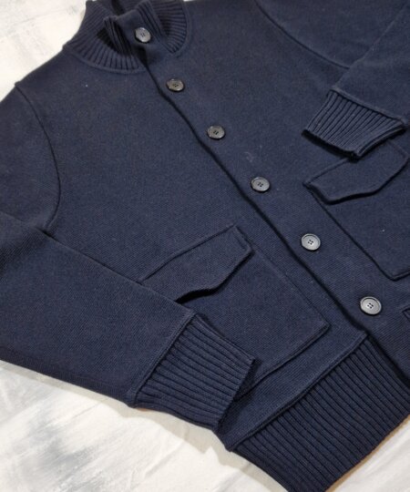Bomber Giubbino con bottoni e tasche applicate TATTICA in misto lana - BLU NAVY