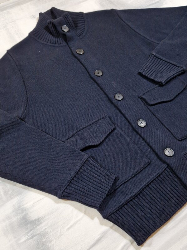 Bomber Giubbino con bottoni e tasche applicate TATTICA in misto lana - BLU NAVY