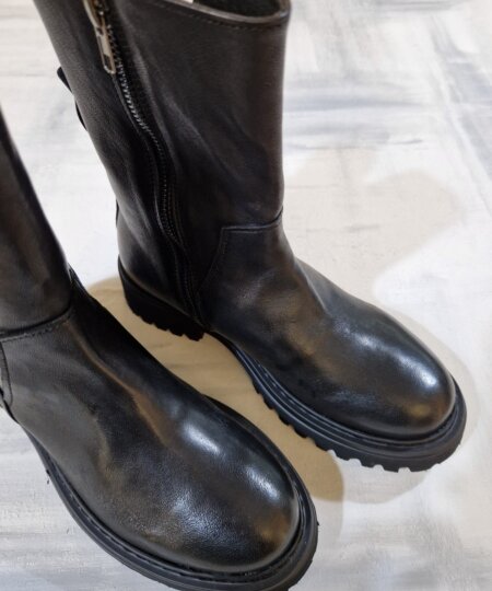 Stivaletto donna in pelle con zip laterale PAWELK'S Calif Nero W1172