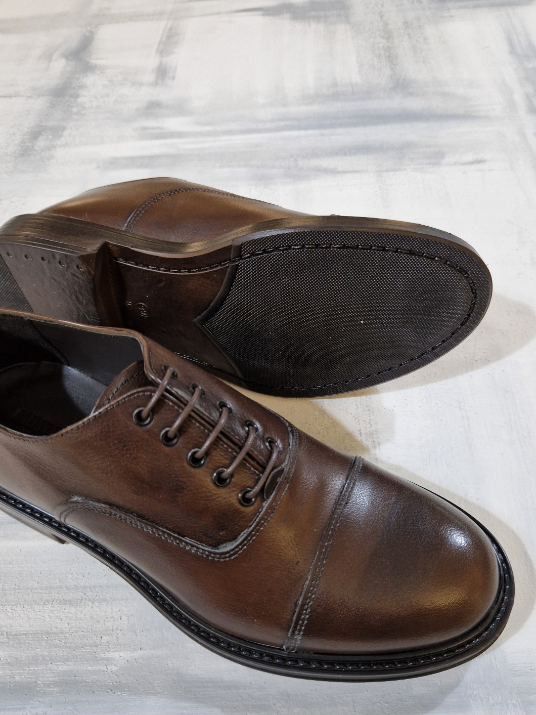 Scarpa francesina uomo MUSTO ARTIGIANI in pelle bufalo 6590 - TESTA di MORO - immagine 2