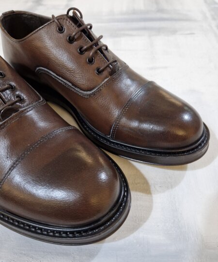 Scarpa francesina uomo MUSTO ARTIGIANI in pelle bufalo 6590 - TESTA di MORO