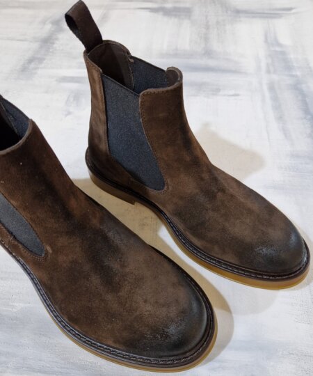 Stivaletto beatles uomo MUSTO ARTIGIANI in pelle scamosciata 3139 - TESTA di MORO