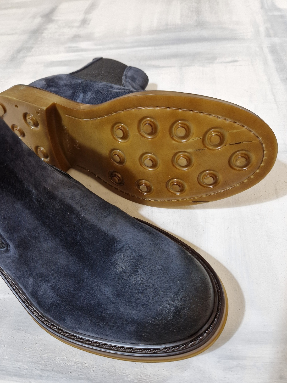 Stivaletto beatles uomo MUSTO ARTIGIANI in pelle scamosciata 3139 - BLU - immagine 2