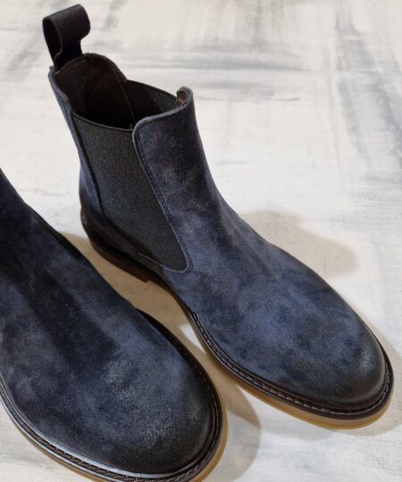Stivaletto beatles uomo MUSTO ARTIGIANI in pelle scamosciata 3139 - BLU
