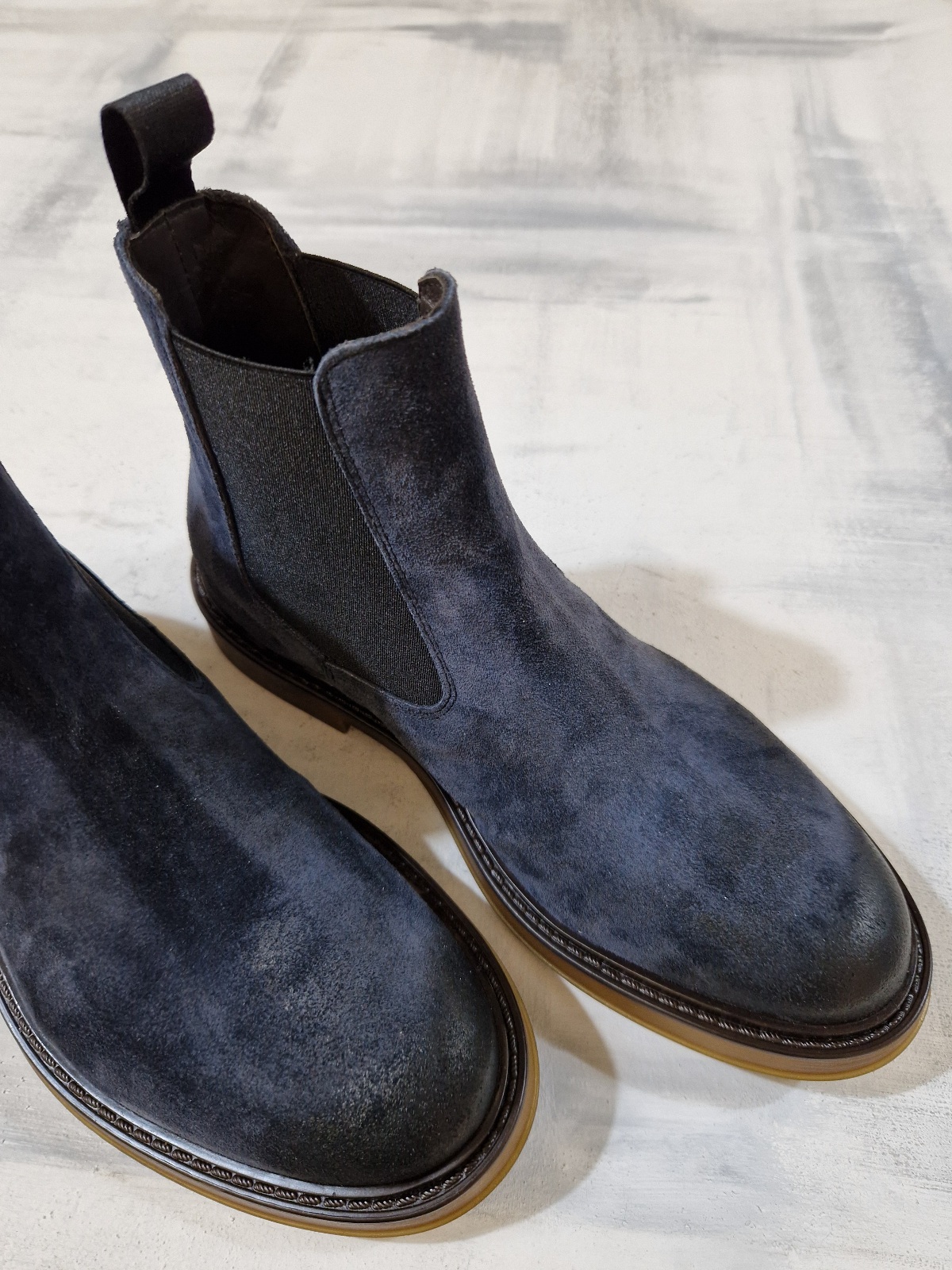 Stivaletto beatles uomo MUSTO ARTIGIANI in pelle scamosciata 3139 - BLU