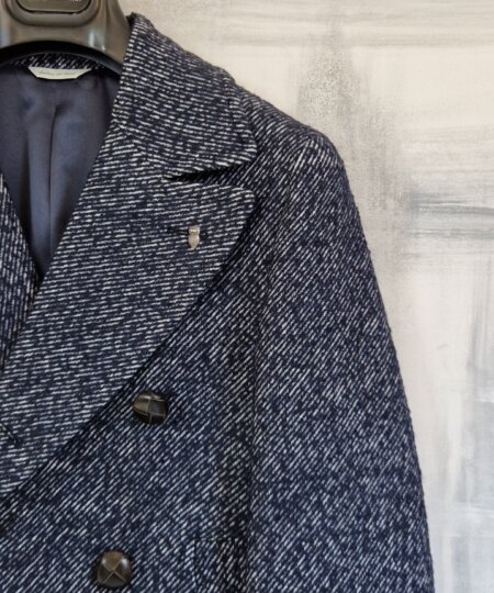 Peacoat SARTORIA DEL CONERO uomo lavorato melange - BLU