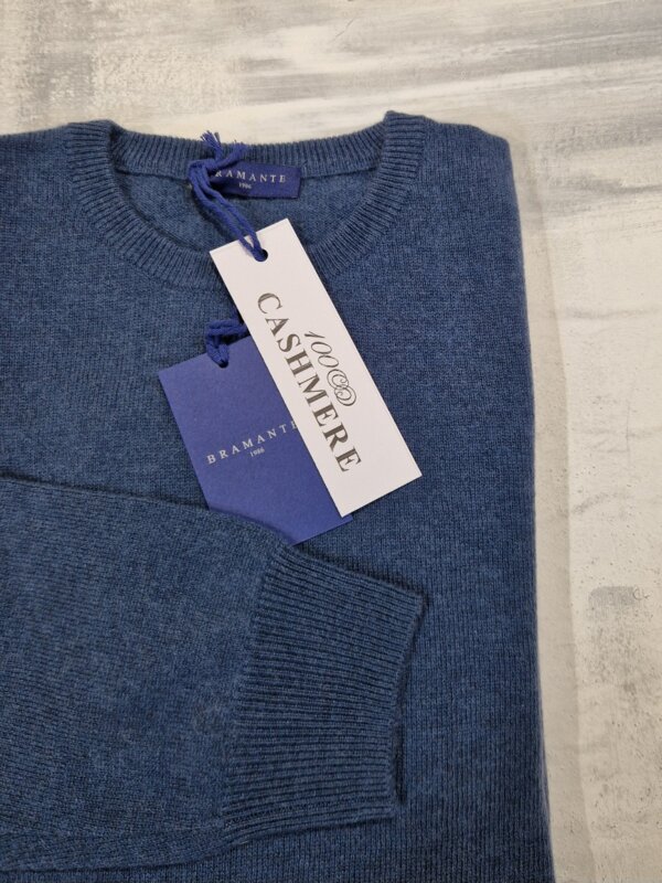 Maglione girocollo uomo BRAMANTE in 100% cashmere melange - Avio - immagine 2