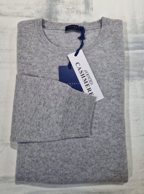 Maglione girocollo uomo BRAMANTE in 100% cashmere melange - Sasso - immagine 3