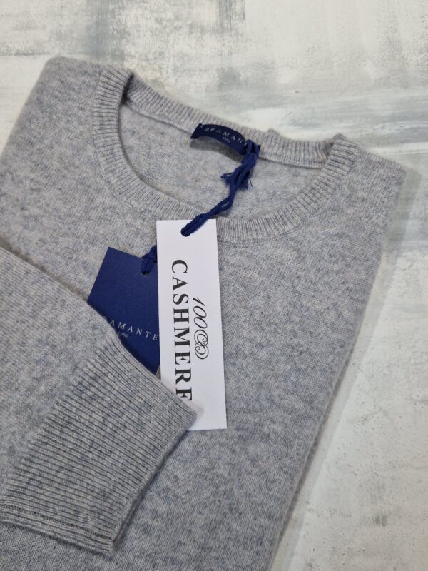 Maglione girocollo uomo BRAMANTE in 100% cashmere melange - Sasso