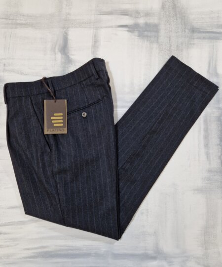 Pantalone uomo TELERIA ZED gessato in lana Reda Flexo P Cult POP B24C2 - GRIGIO