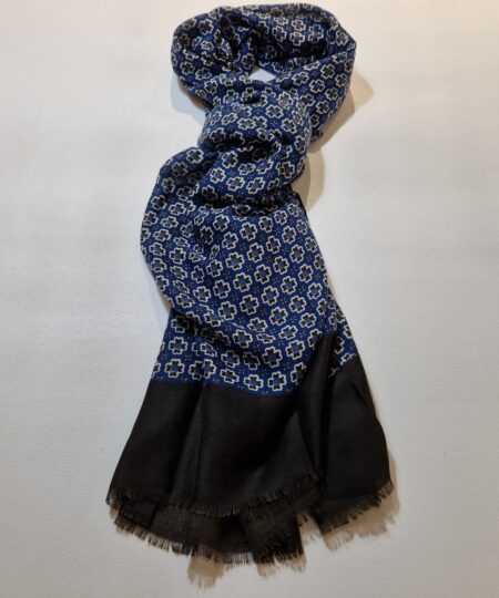 Sciarpa in lana 1829 SPILLI microfantasia BLUETTE / MORO