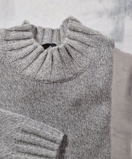 Maglia MONTEVERDI collo a vulcano in lambswool - Grigio fumo