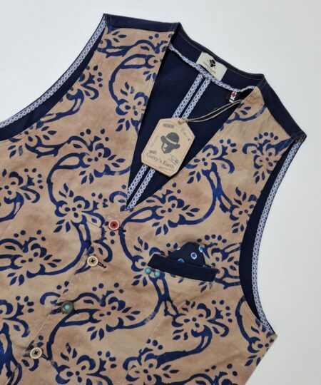 Gilet Garry's Earth ZAD 12 in cotone Beige Fantasia / Back Blu