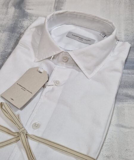 Camicia slim fit ALESSANDRO LAMURA in mussola di cotone TEAM04 - BIANCO