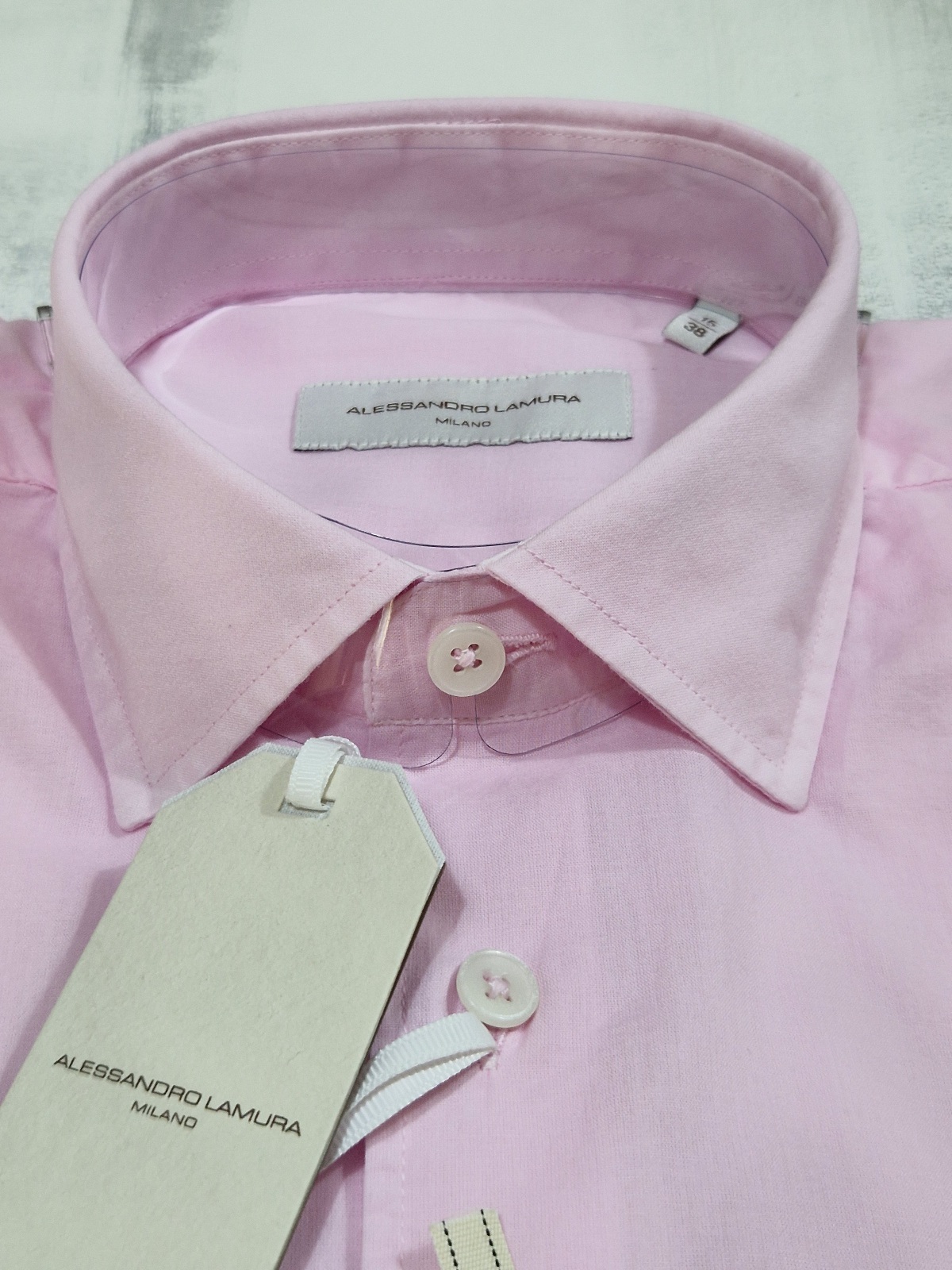 Camicia slim fit ALESSANDRO LAMURA in mussola di cotone TEAM04 - ROSA - immagine 3