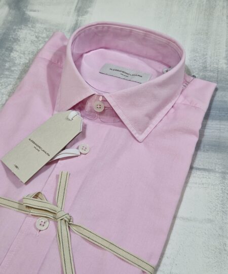 Camicia slim fit ALESSANDRO LAMURA in mussola di cotone TEAM04 - ROSA