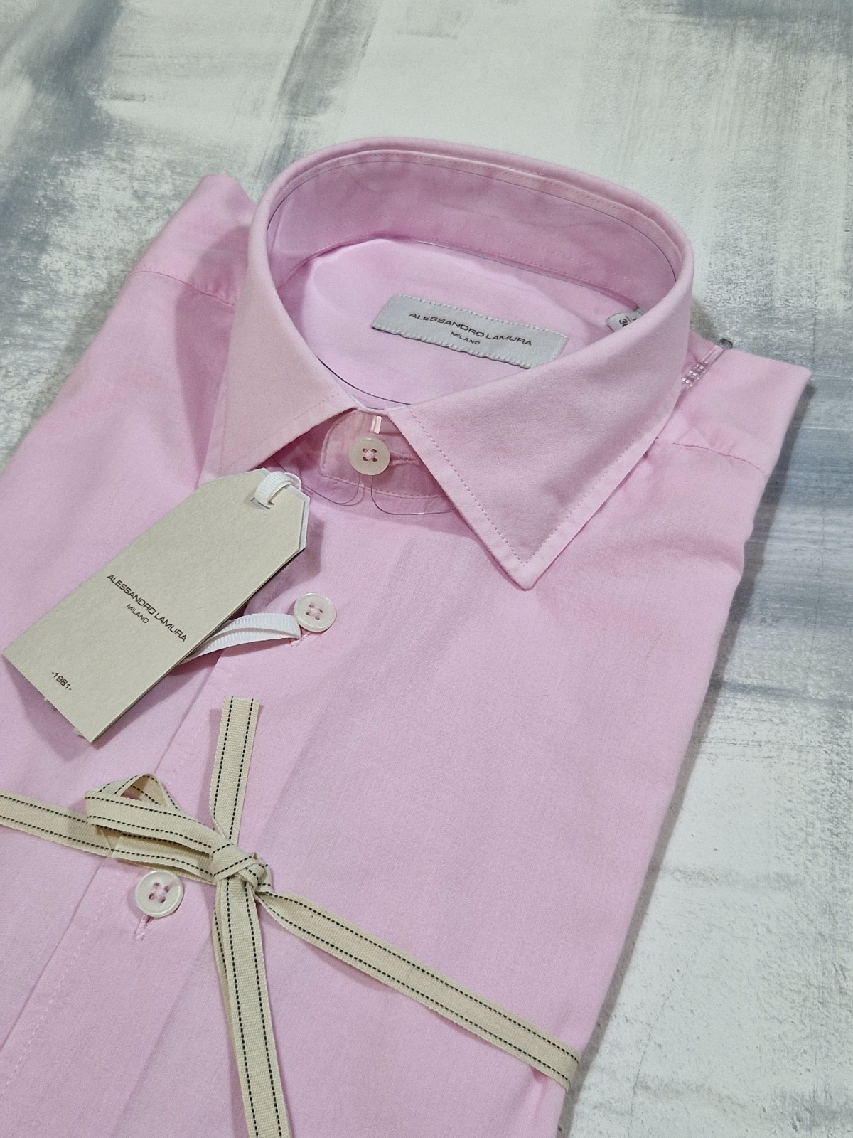 Camicia slim fit ALESSANDRO LAMURA in mussola di cotone TEAM04 - ROSA
