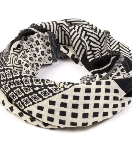 Sciarpa in lana BAHOBAB fantasia mista BIANCO /  NERO 25SA35