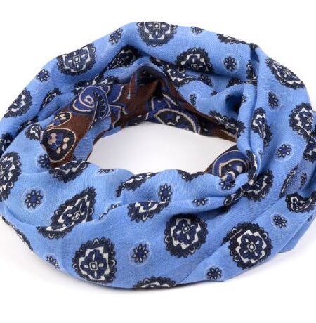 Sciarpa in lana BAHOBAB fantasia floreale BLU / BLUETTE / MORO 25SA39