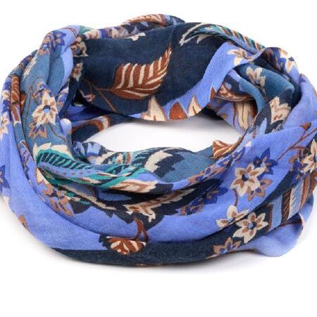 Sciarpa in lana BAHOBAB fantasia floreale BLU /  BLUETTE 25SA56