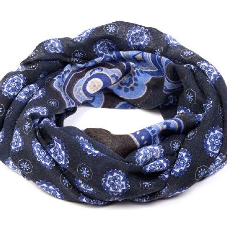 Sciarpa in lana BAHOBAB fantasia floreale BLU/  MORO / BIANCO 25SA61