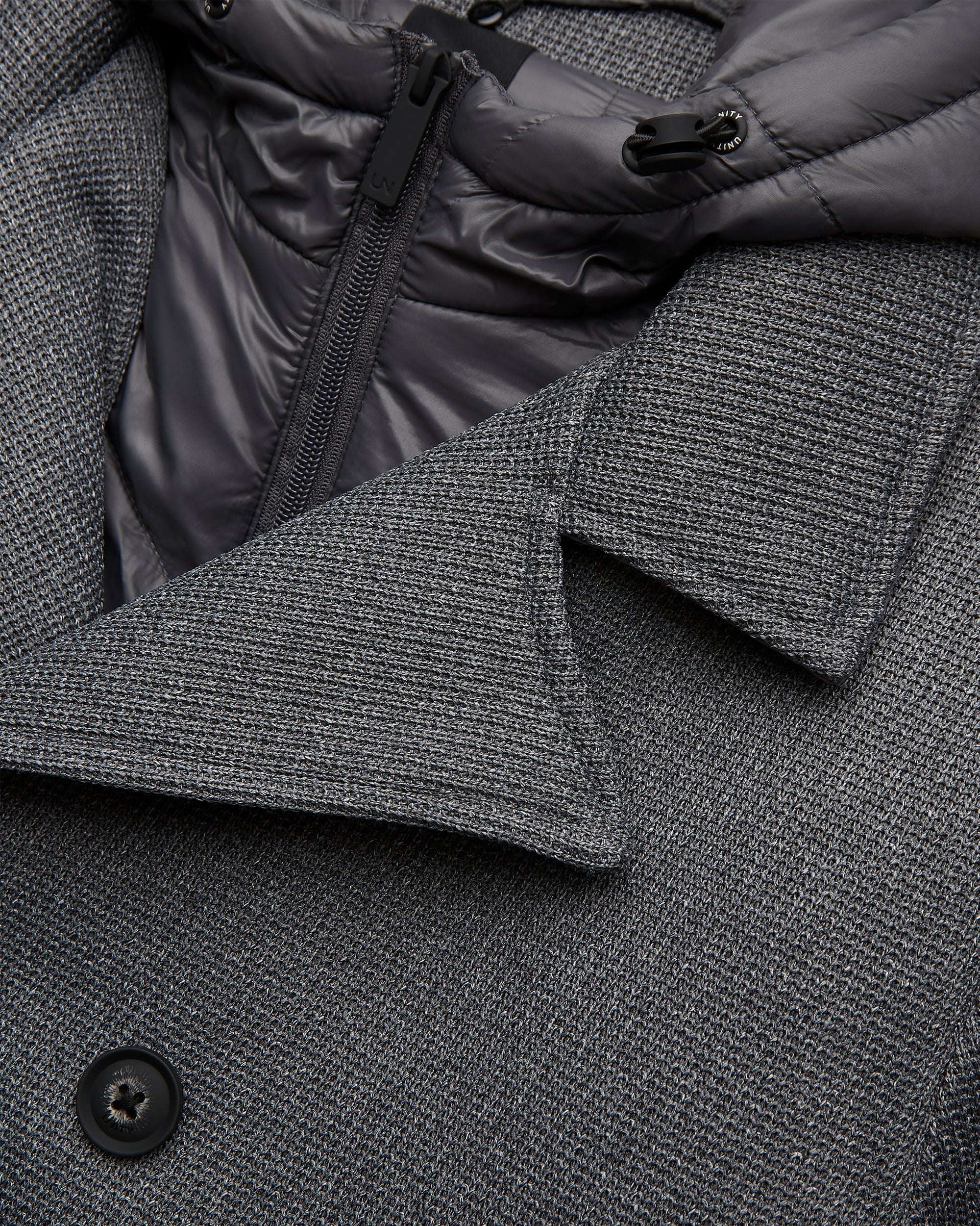 Giubbino doppiopetto con pettorina removibile con cappuccio UNITY Gravity - Grey Melange - immagine 3