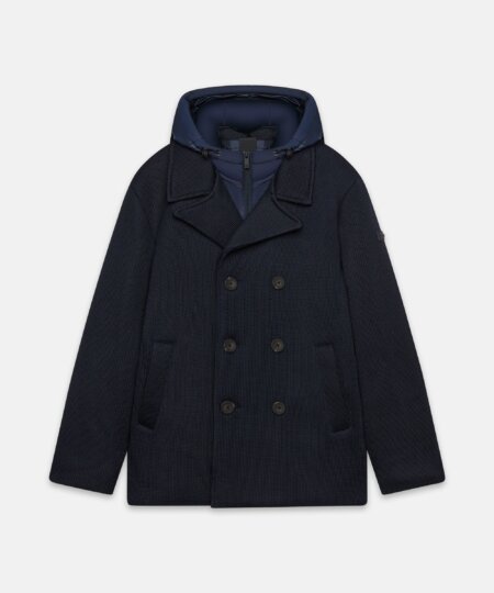 Giubbino doppiopetto con pettorina removibile con cappuccio UNITY Gravity - Blu Navy