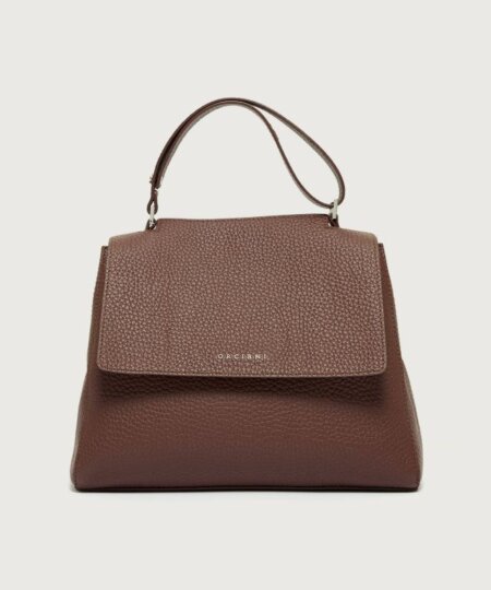ORCIANI Borsa Sveva Soft Media a spalla in pelle con tracolla - caffè