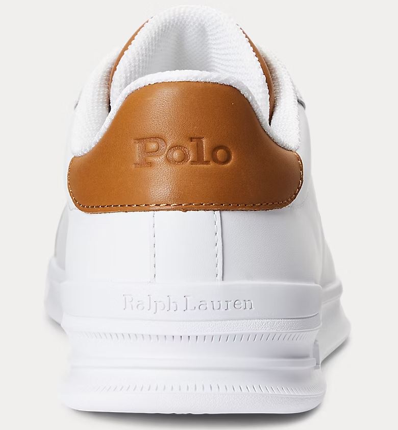 Sneakers RALPH LAUREN uomo Heritage Court II in pelle - High Top Place - Bianco/Cuoio - immagine 2