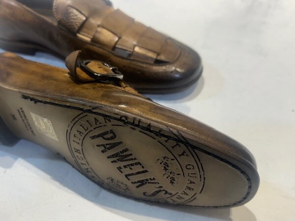 Mocassino donna in pelle lavorata con fibbia PAWELK'S Crust cuoio - immagine 3