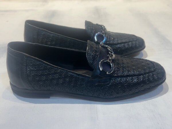 Mocassino donna in pelle lavorata PAWELK'S still- crust col. BLU - immagine 3