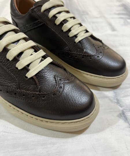 Scarpa stringata uomo ARNOLD LAYNE in pelle bottolata lavorata coda di rondine 2013 - TESTA di MORO