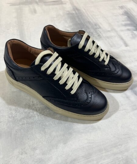 Scarpa stringata uomo ARNOLD LAYNE in pelle bottolata lavorata coda di rondine 2013 - BLU