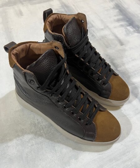 Stivaletto stringato uomo ARNOLD LAYNE in pelle martellata e camoscio NEVADA 7985 - Legno / Cuoio