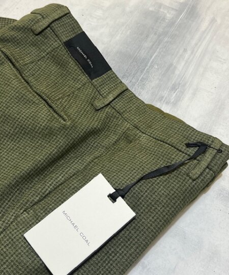 Pantalone MICHAEL COAL Tasca America MC-Brad Plus Lungo pied de poul verde