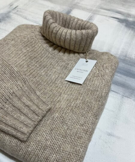 Dolcevita melange platinum collection CAVALIERI Milano cachemire alpaca lana cotone col. 664 Beige