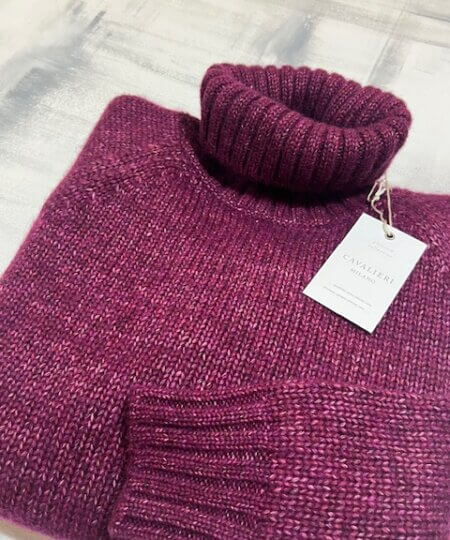 Dolcevita melange platinum collection CAVALIERI Milano cachemire alpaca lana cotone col. 663 Vino