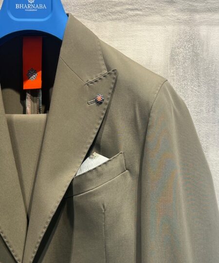 Abito BHARNABA monopetto sfoderato rever a lancia con impunture Salvia - WASABI