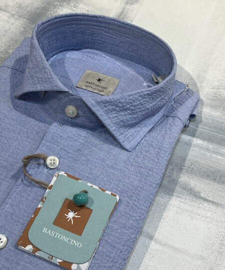 Camicia BASTONCINO azzurro polvere geometrico 4764