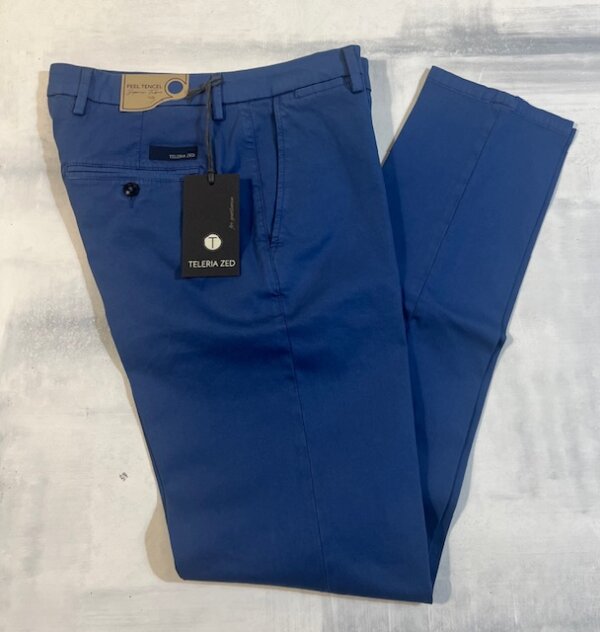 Pantalone in cotone TELERIA ZED Robin F17 slim fit col. Riviera