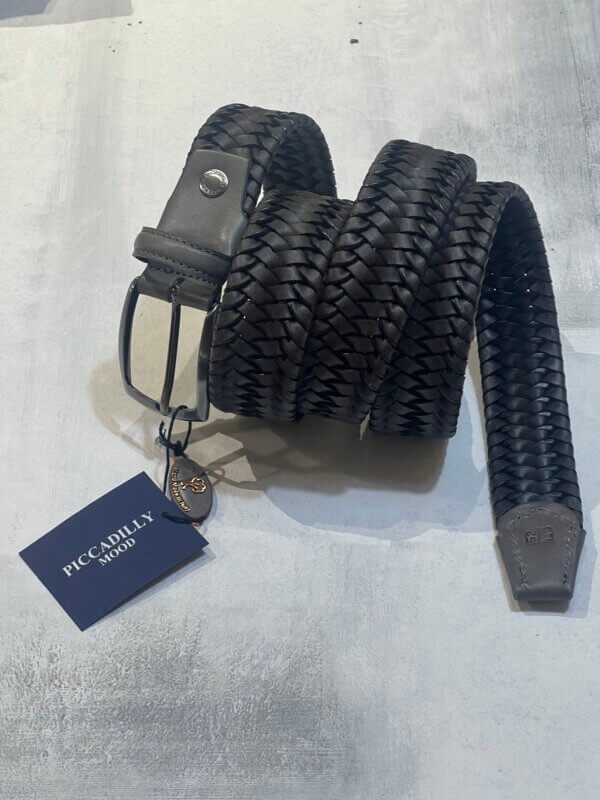 Cintura conica intrecciata in pelle elasticizzata col. TALPA