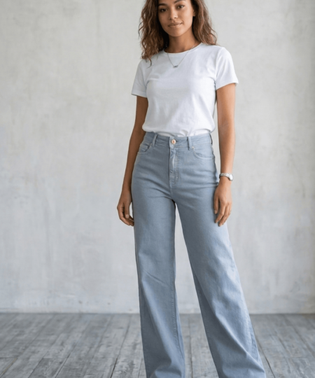 Weekend Max Mara - Pantalone wide leg in drill di cotone WKDMEDINA - Azzurro